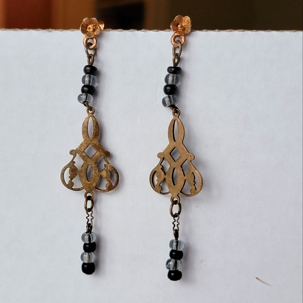 Beaded Drop Chandelier Earrings